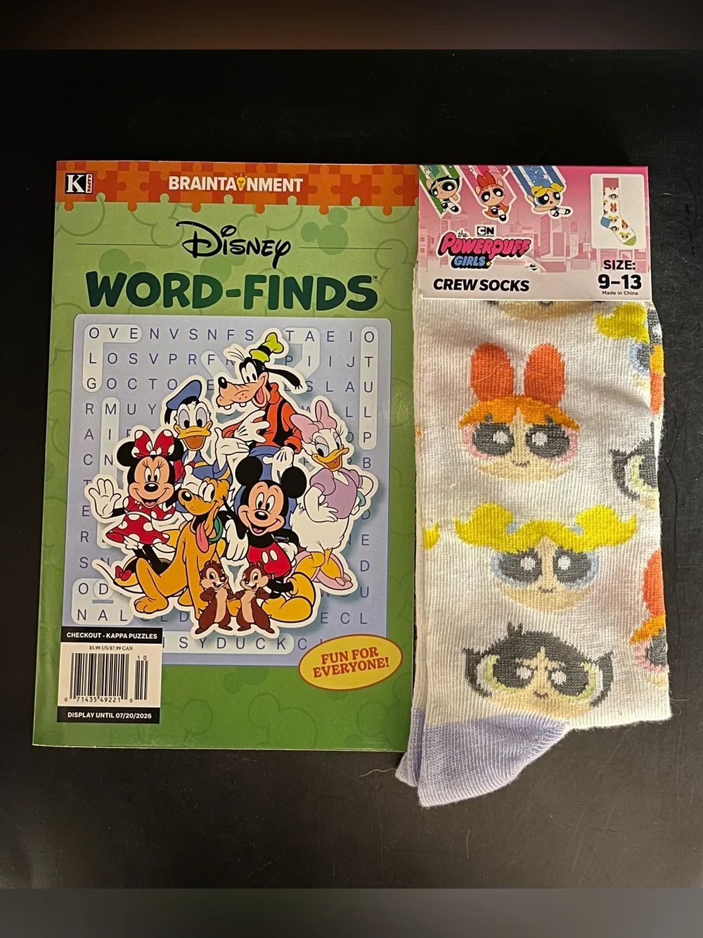 Powerpuff Girls Crew Socks & Word Seek/Find Fun Bundle